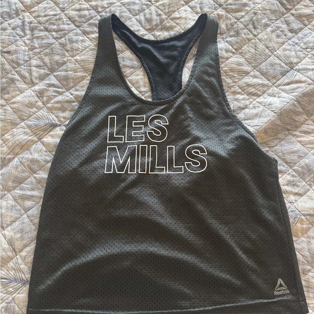 Reebok reversible green/black LES MILLS Workout Tank